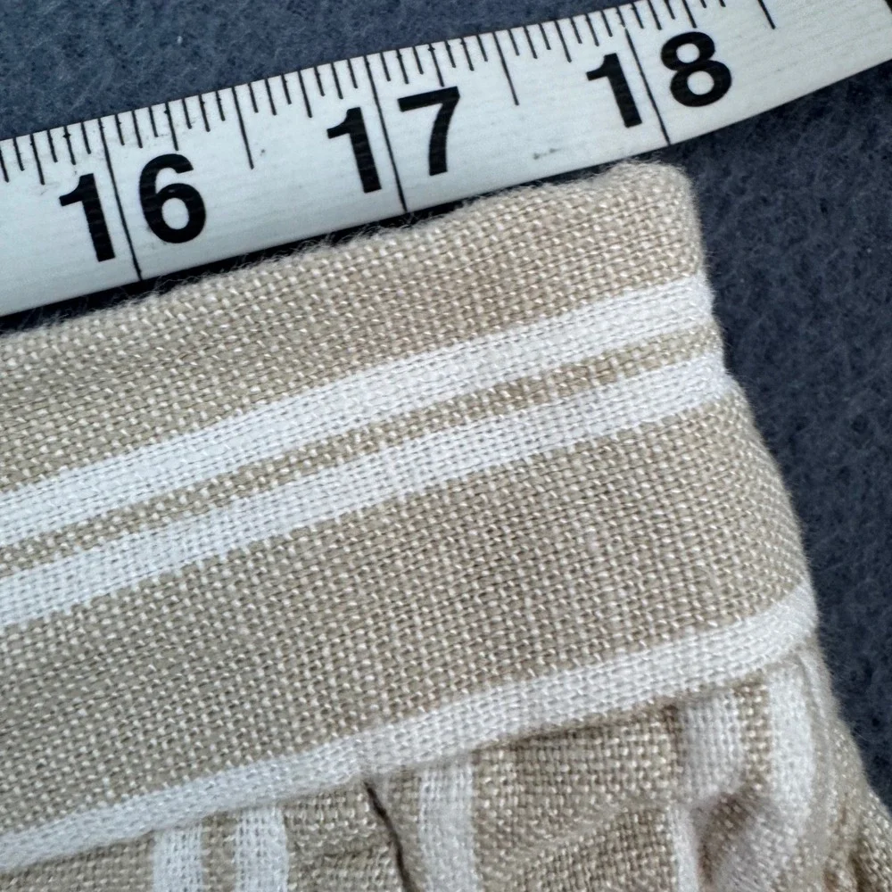 Banana‎ Republic Rowan Wide Leg Pants Womens 16 Beige White Striped High Rise